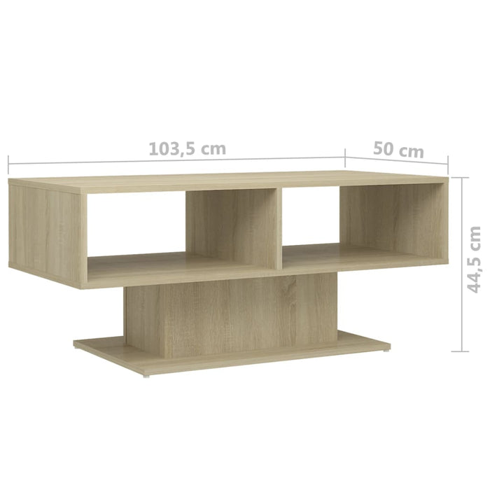 Salontafel 103,5X50X44,5 Cm Bewerkt Hout Kleurig