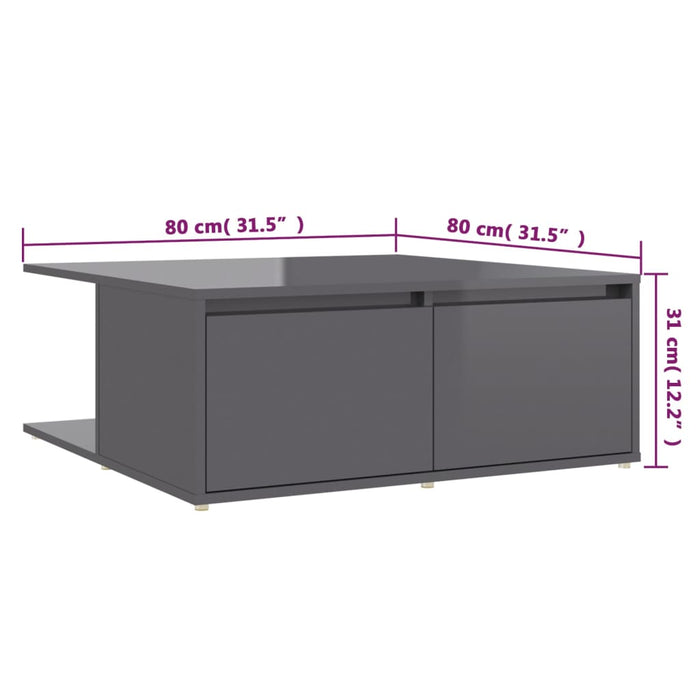 Salontafel 80X80X31 Cm Bewerkt Hout