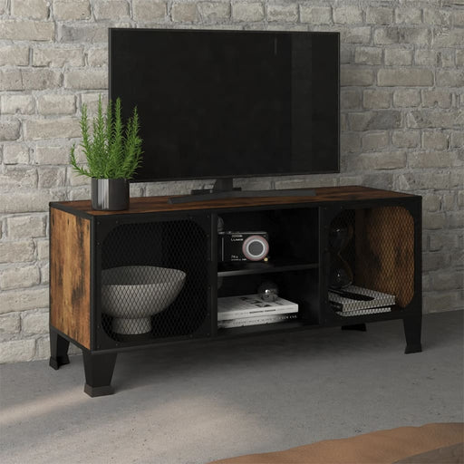 Tv-Meubel 05X36X47 Cm Metaal En Mdf Rustiek Bruin