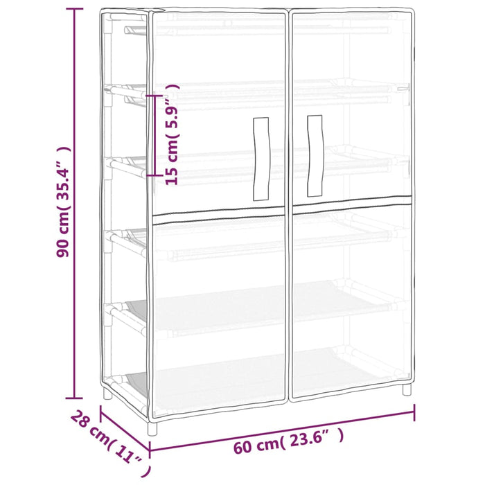 Schoenenkast 60X30X90 Cm Stof Zwart