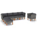 0-Delige Loungeset Poly Rattan En Eucalyptushout