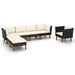 0-Delige Loungeset Poly Rattan En Eucalyptushout