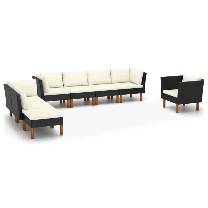 0-Delige Loungeset Poly Rattan En Eucalyptushout