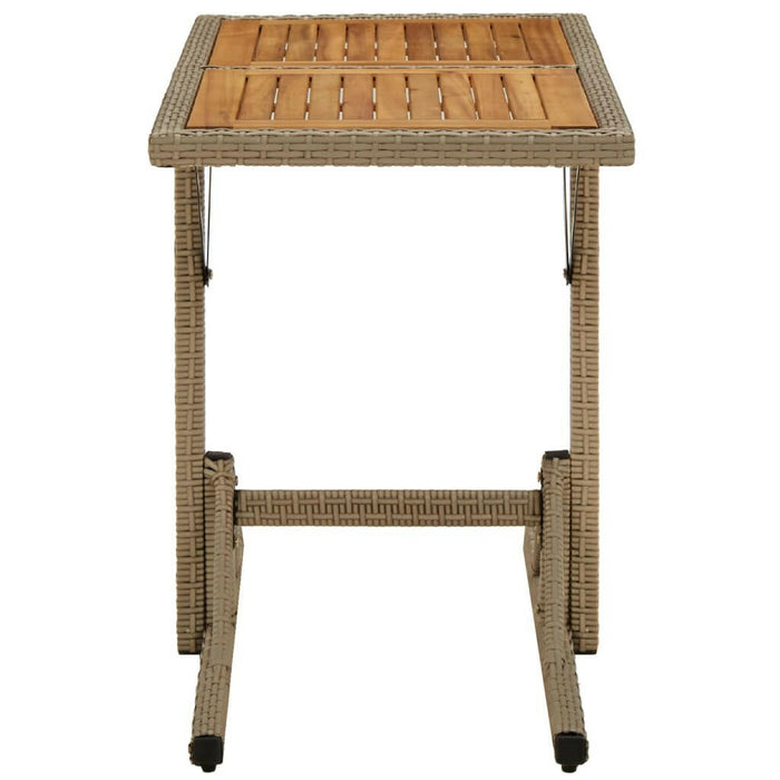 Tuintafel Massief Acaciahout En Poly Rattan Beige