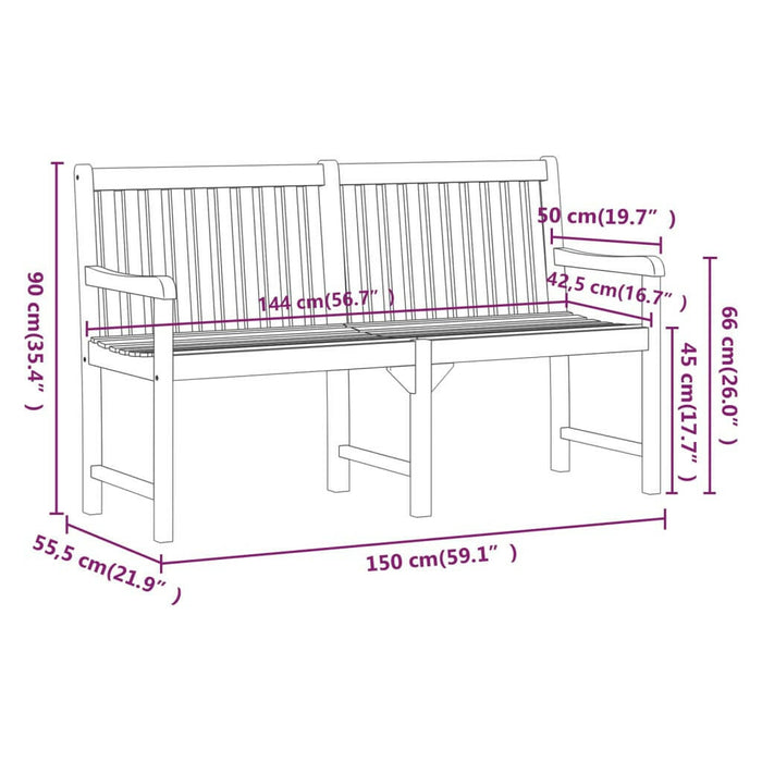 Tuinbank 150 Cm Massief Acaciahout