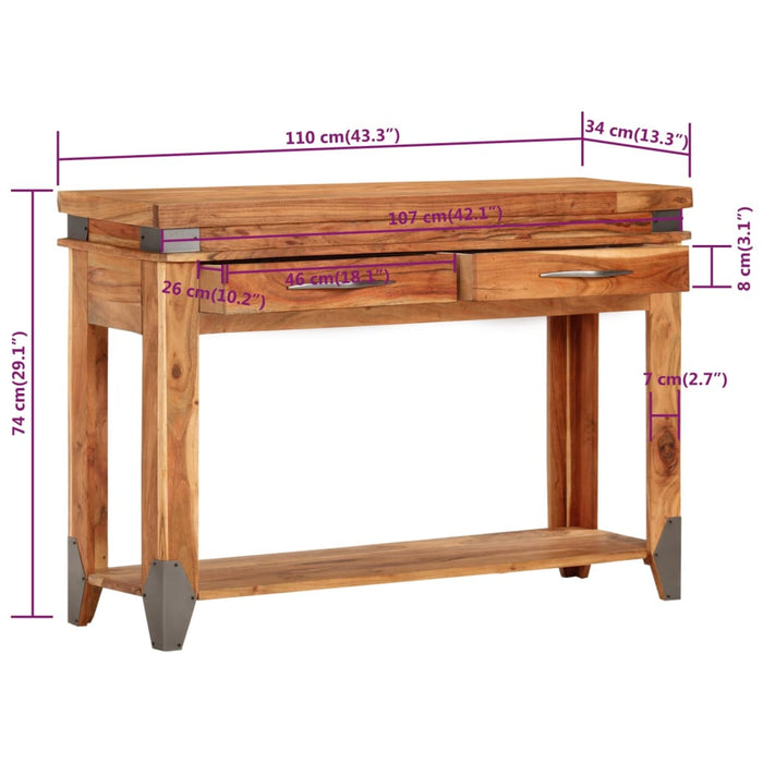 Wandtafel Massief Acaciahout