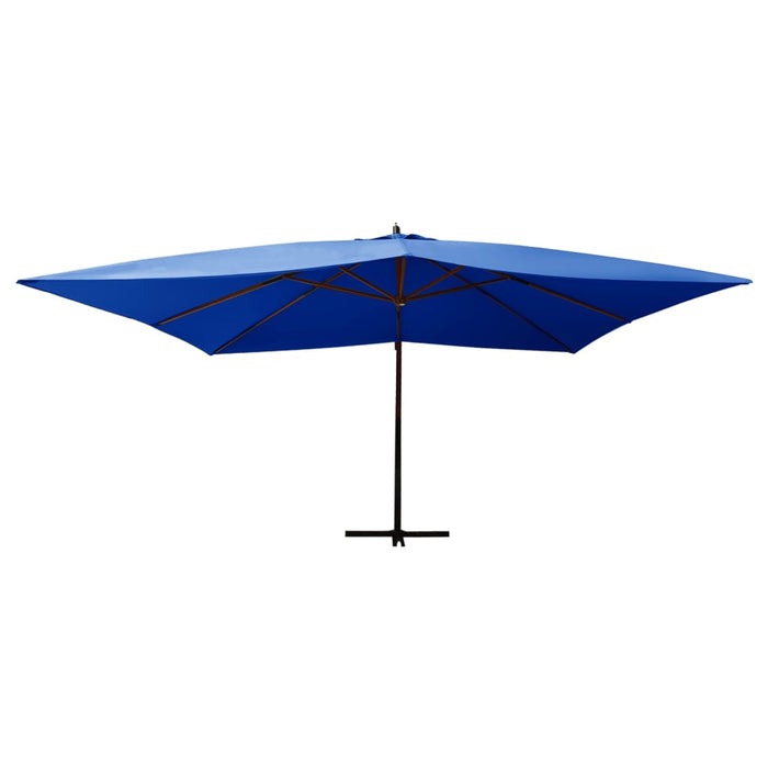 Zweefparasol Met Houten Paal 400X300 Cm Azuurblauw