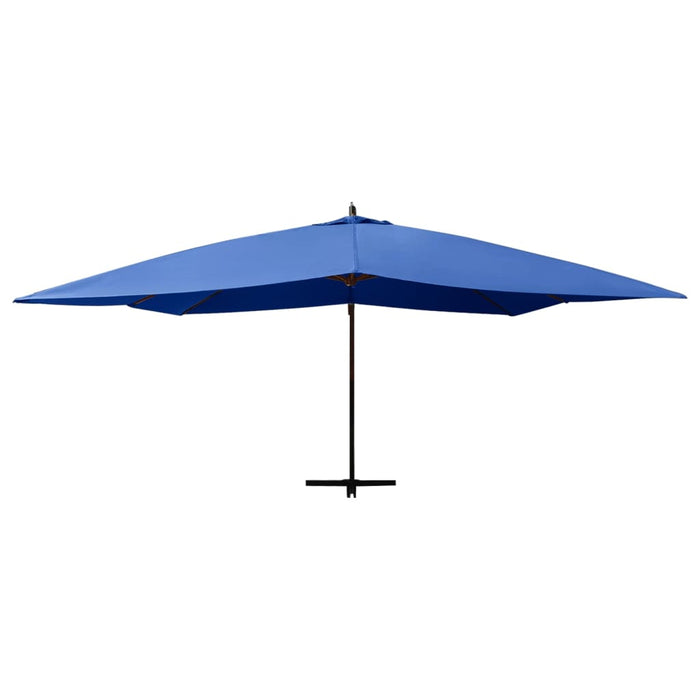 Zweefparasol Met Houten Paal 400X300 Cm Azuurblauw