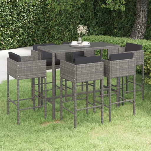 Tuinbarset Met Kussens Poly Rattan