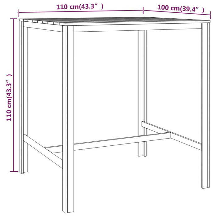 Bartafel 110X100X110 Cm Geïmpregneerd Grenenhout