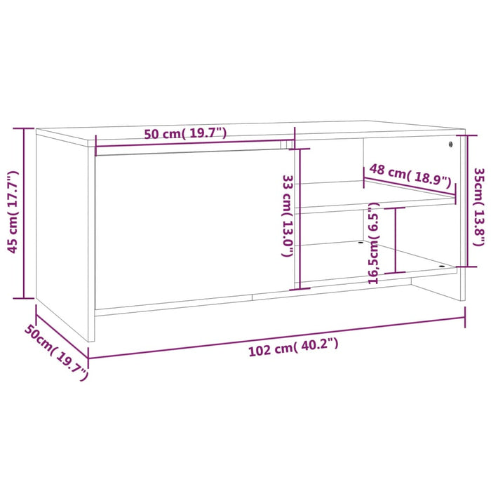 Salontafel 102X50X45 Cm Bewerkt Hout