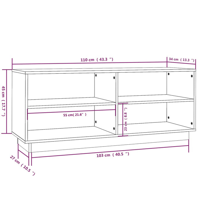 Schoenenkast 0X34X45 Cm Massief Grenenhout Naturel