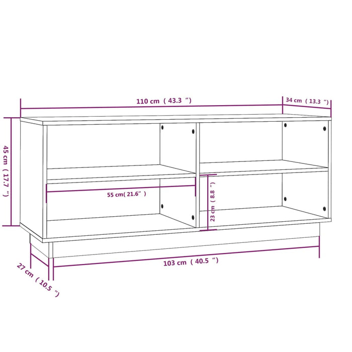 Schoenenkast 0X34X45 Cm Massief Grenenhout Zwart