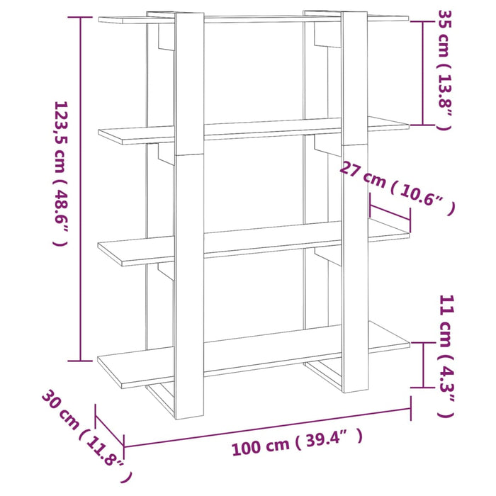 Boekenkast/Kamerscherm 00X30X23,5 Cm