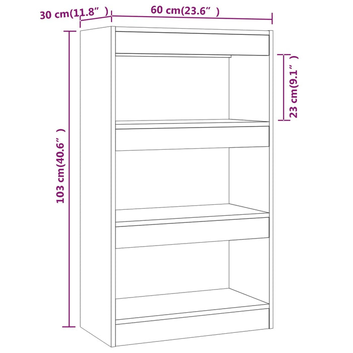 Boekenkast/Kamerscherm 60X30X03 Cm Spaanplaat