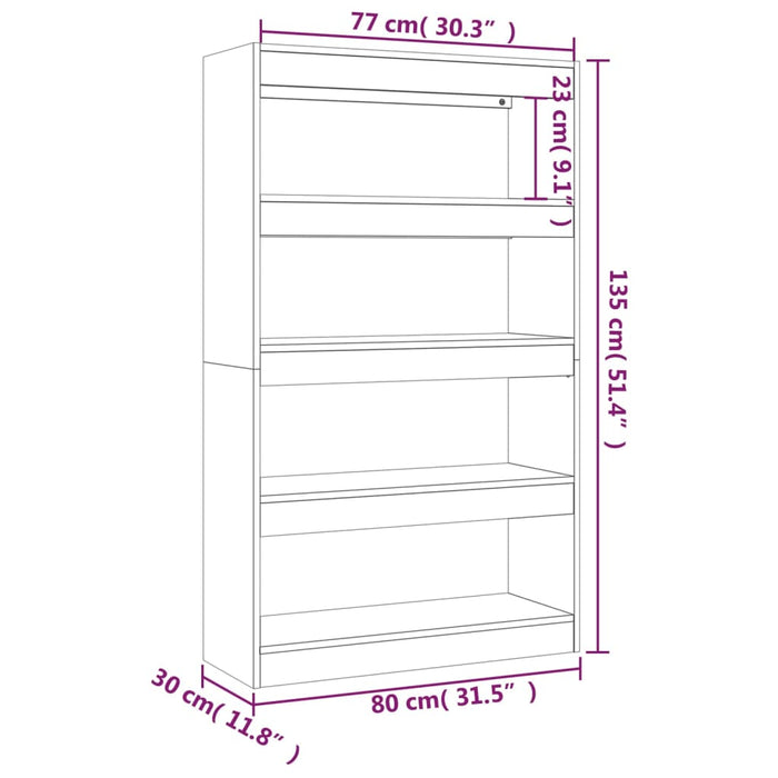 Boekenkast/Kamerscherm 80X30X35 Cm Spaanplaat