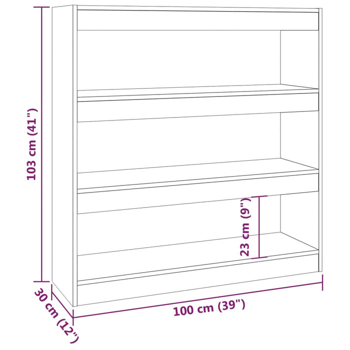 Boekenkast/Kamerscherm 100X30X103 Cm Bruineikenkleurig