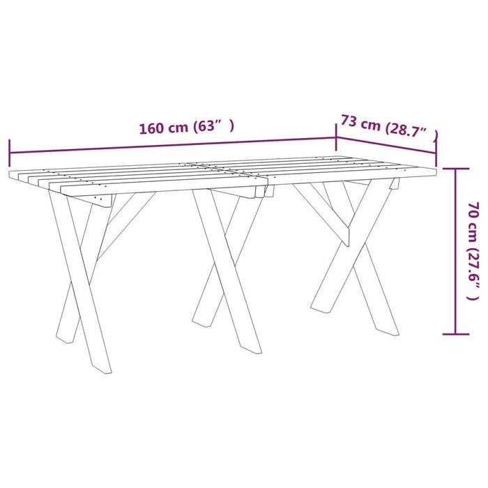 Tuintafel 160X73X70 Cm Geïmpregneerd Grenenhout