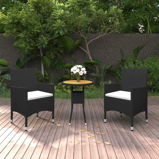 Bistroset Poly Rattan En Massief Hout