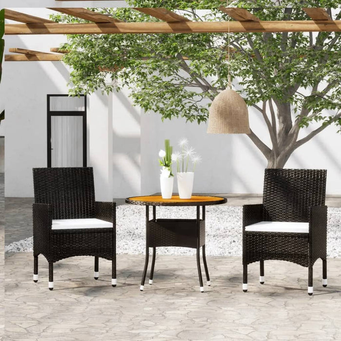 Bistroset Poly Rattan En Massief Hout