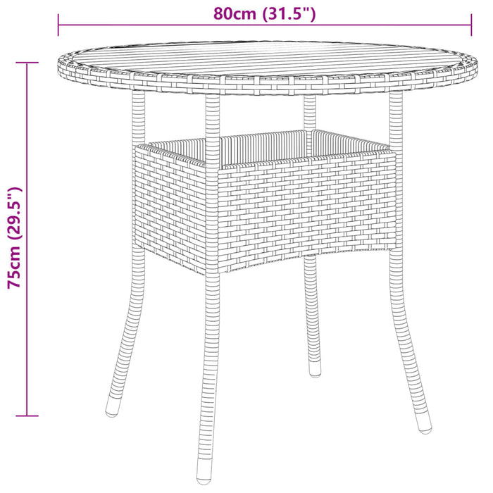 Bistroset Poly Rattan En Massief Hout