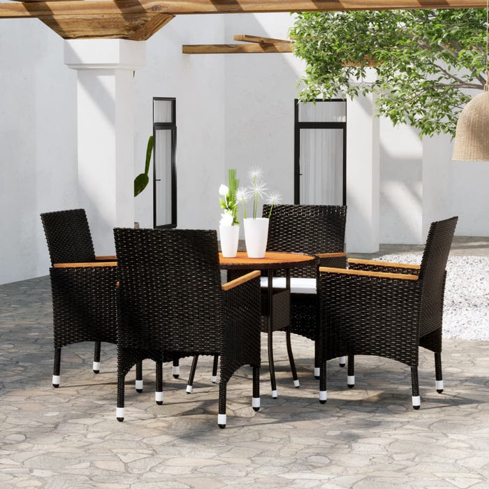 Bistroset Poly Rattan En Massief Hout