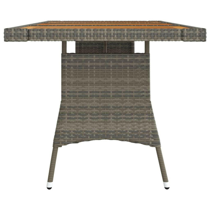 Tuintafel 160X70X72 Cm Poly Rattan En Massief Acaciahout Grijs