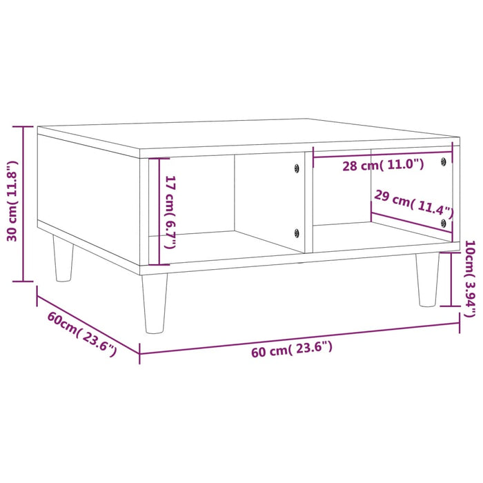 Salontafel 60X60X30 Cm Bewerkt Hout