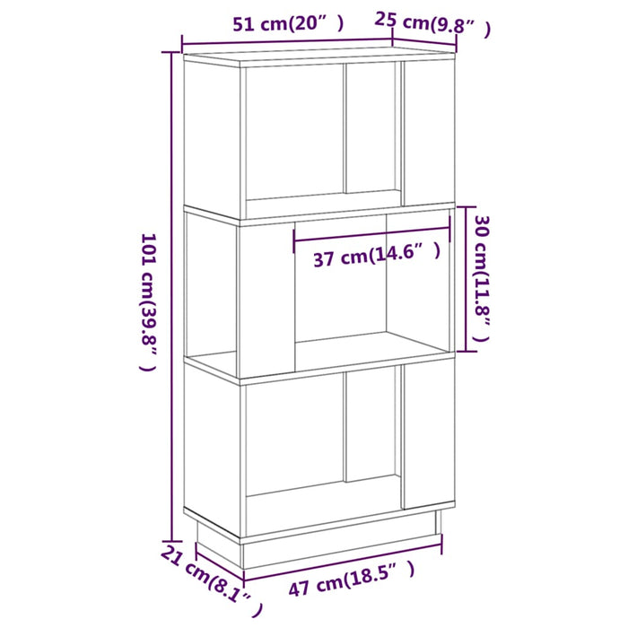 Boekenkast/Kamerscherm 5X25X0 Cm Massief Grenenhout