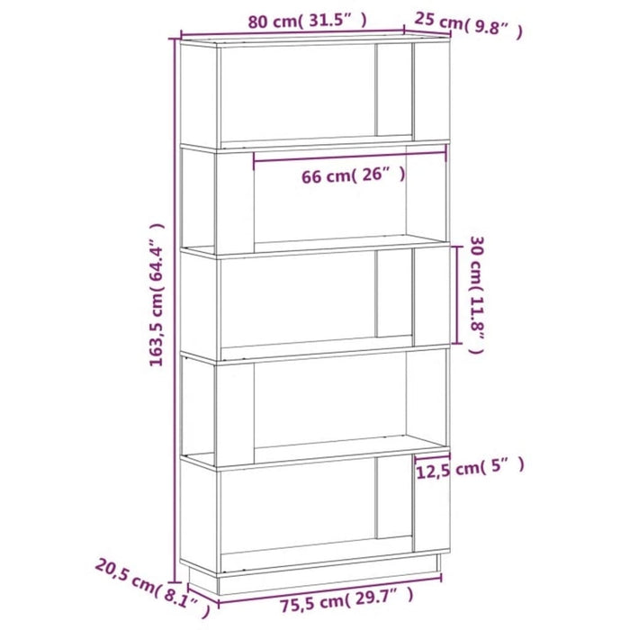 Boekenkast/Kamerscherm 80X25X63,5 Cm Massief Grenenhout