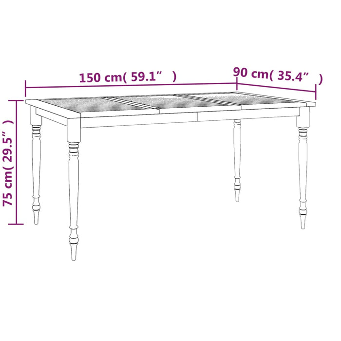 Tafel Batavia Massief Teakhout