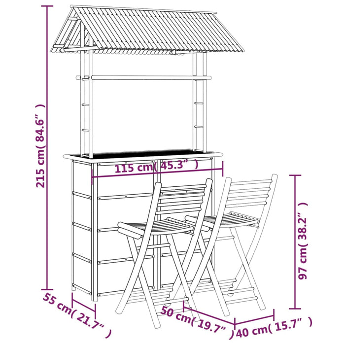 3-Delige Barset Bamboe