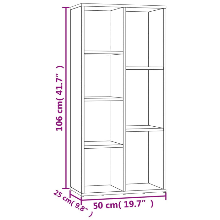 Boekenkast 50X25X106 Cm Bruineikenkleurig