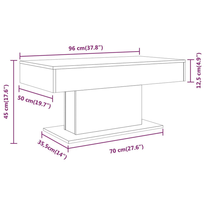 Salontafel 96X50X45 Cm Bewerkt Hout