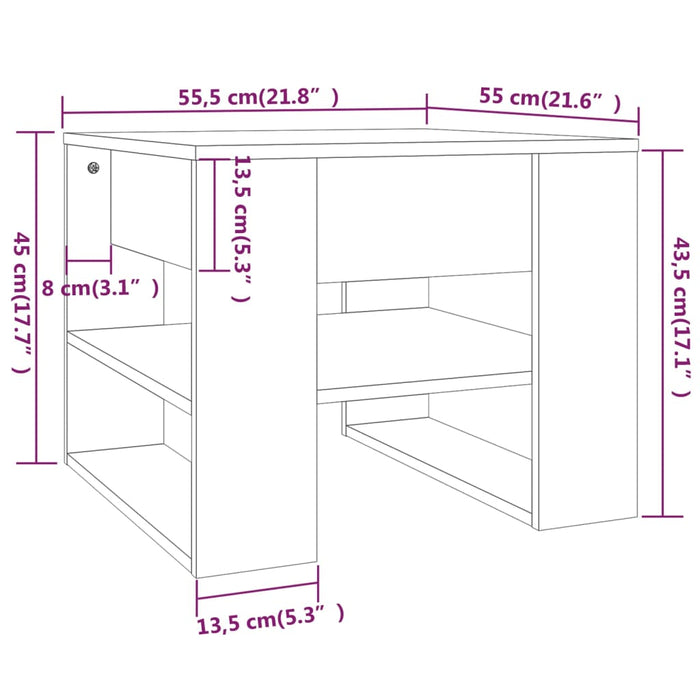 Salontafel 55,5X55X45 Cm Bewerkt Hout