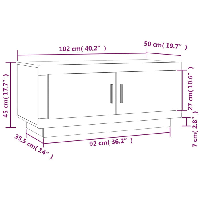 Salontafel 102X50X45 Cm Bewerkt Hout Eikenkleurig