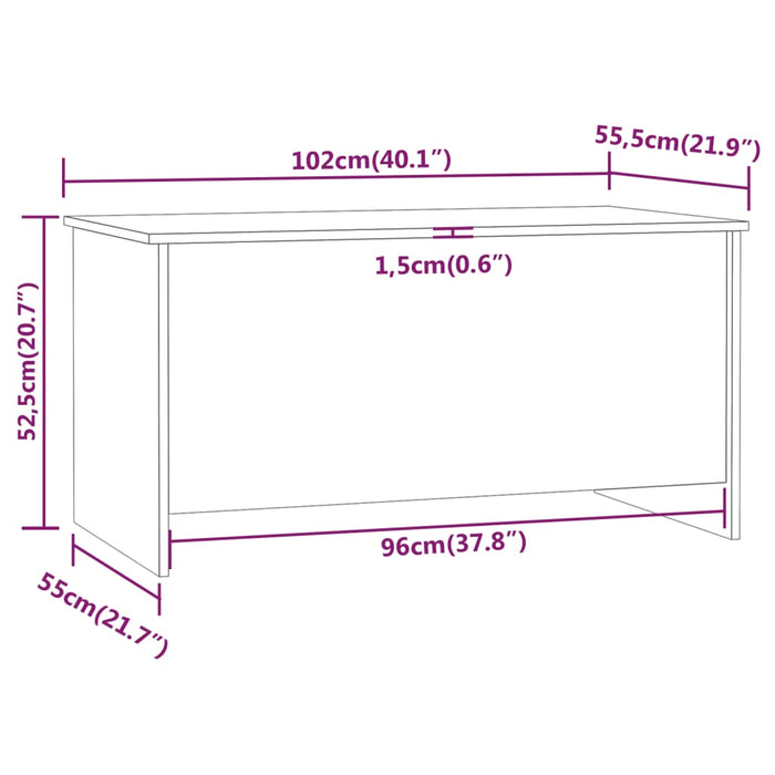 Salontafel 102X55,5X52,5 Cm Bewerkt Hout