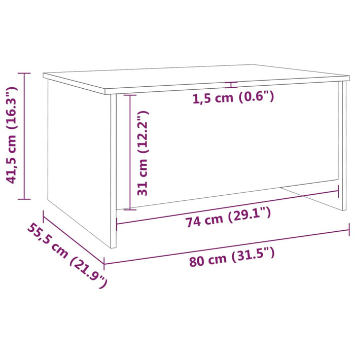 Salontafel 80X55,5X41,5 Cm Bewerkt Hout