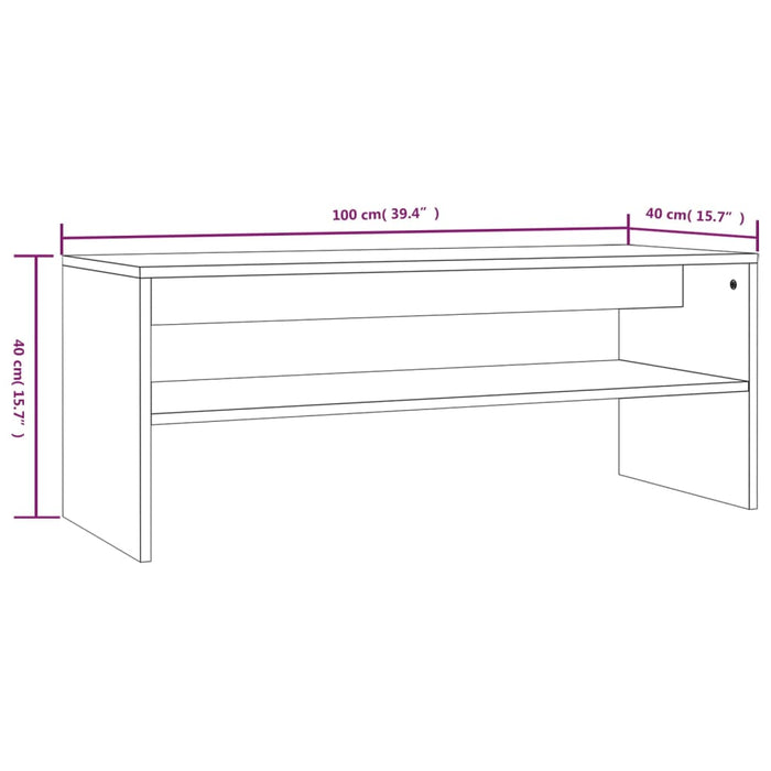 Salontafel 100X40X40 Cm Bewerkt Hout Eikenkleurig