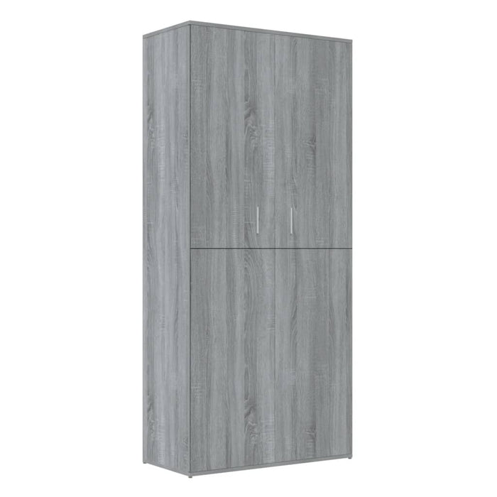 Schoenenkast 80X39X78 Cm Bewerkt Hout Eikenkleur Grijs Sonoma