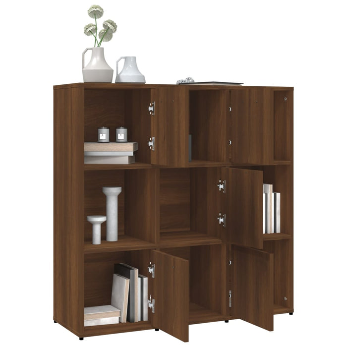 Boekenkast 90X30X90 Cm Bewerkt Hout Bruineikenkleurig