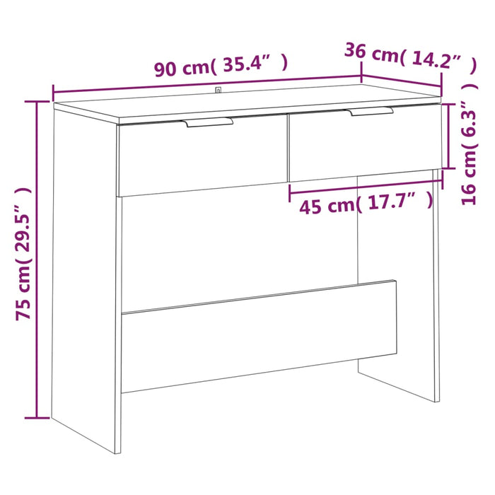 Wandtafel 90X36X75 Cm Bewerkt Hout