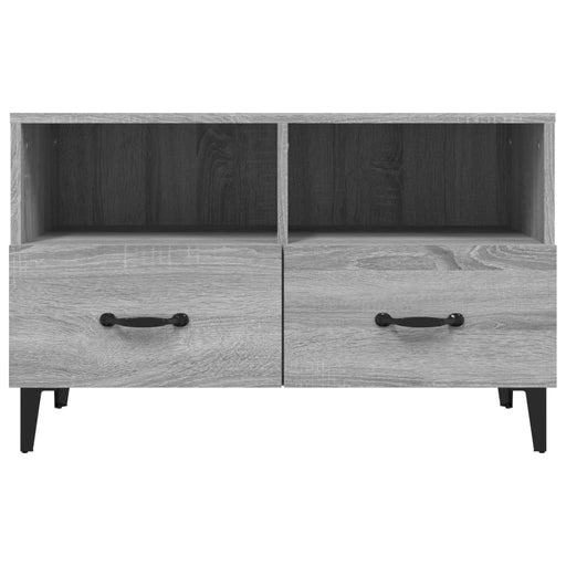 Tv-Meubel 80X36X50 Cm Bewerkt Hout Eikenkleurig