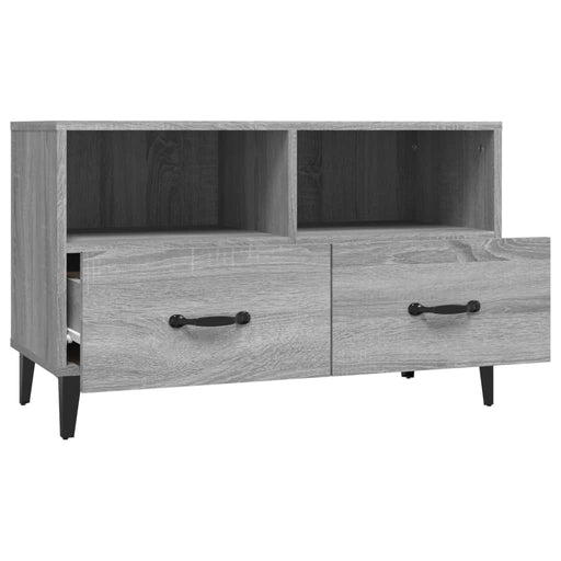 Tv-Meubel 80X36X50 Cm Bewerkt Hout Eikenkleurig