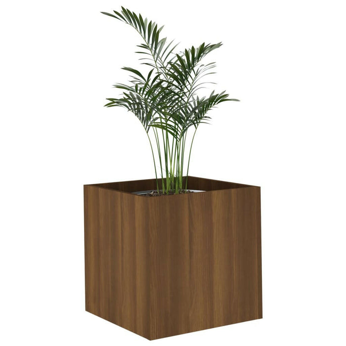 Plantenbak 40X40X40 Cm Bewerkt Hout Bruineiken