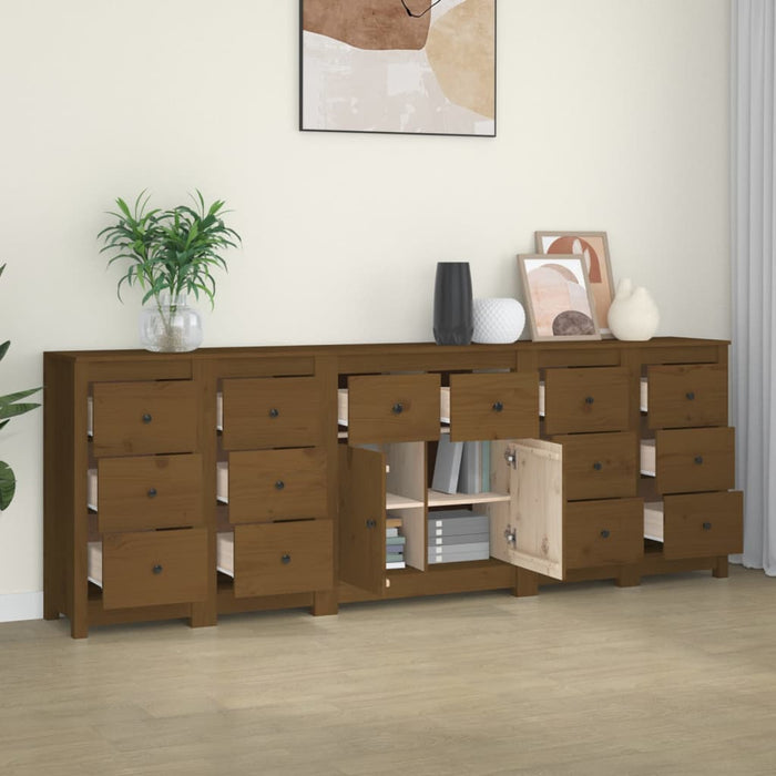 Dressoir 230X35X80 Cm Massief Grenenhout