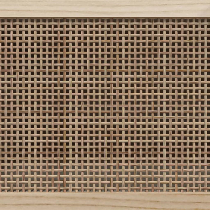 Tv-Meubel 05X30X40 Cm Massief Grenenhout En Rattan