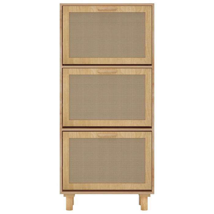 Schoenenkast 52X25X5Cm Bewerkt Hout & Natuurlijk Rattan