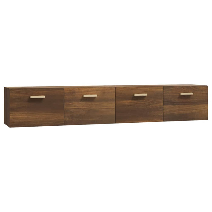 Wandkasten 2 St 00X36,5X35 Cm Bewerkt Hout Bruin Eikenkleur