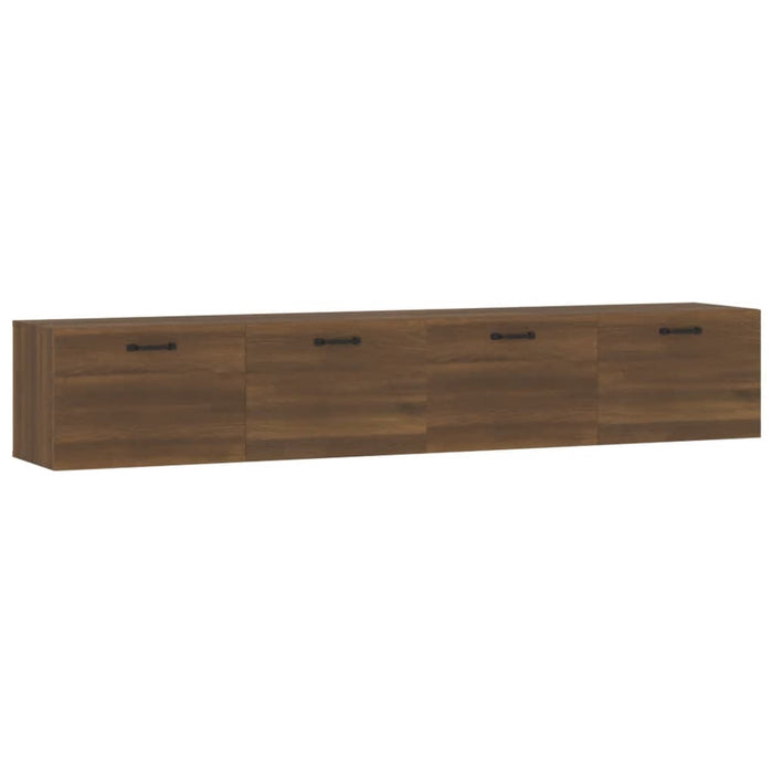 Wandkasten 2 St 00X36,5X35 Cm Bewerkt Hout Bruin Eikenkleur